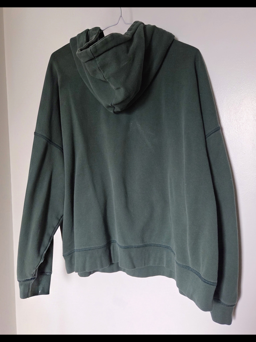 American Eagle Forest Green Oversized Drop Shoulder Pullover Hoodie - Picture 2 of 3